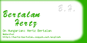 bertalan hertz business card